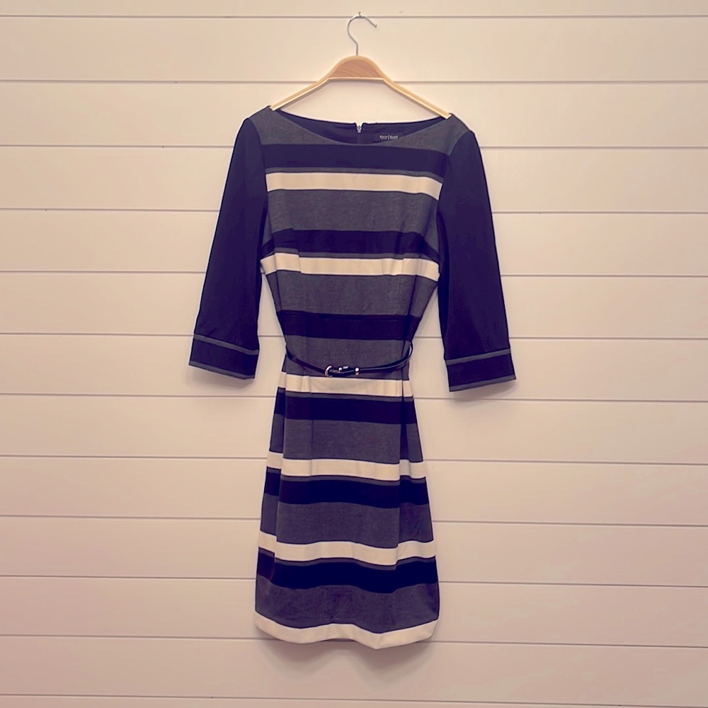 White House Black Market fully lined dress with belt.